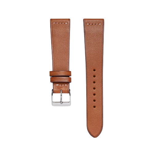 Brown NovoNappa Calfskin Leather Watch Strap and Pouch Bundle