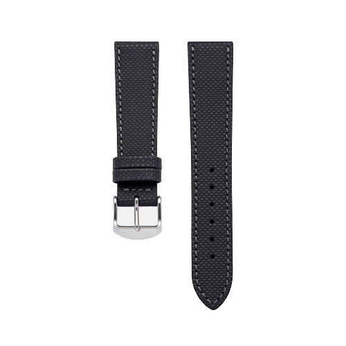 Black Nautical Leather Watch Strap and Pouch bundle